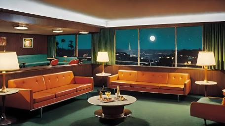 Retro Elegance in Moonlight Serenity wallpaper