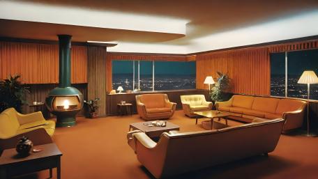 Retro Elegance in a Modern Skyline wallpaper