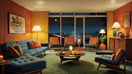 Retro Evening Lounge Ambience wallpaper
