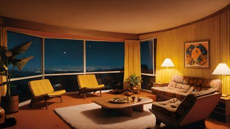 Retro Living Room Nostalgia wallpaper