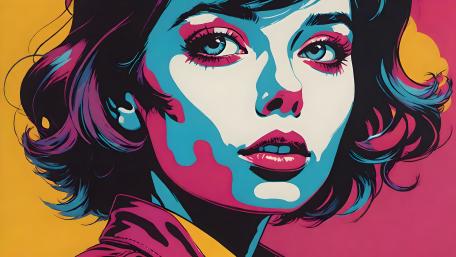 Vibrant Digital Pop Art Beauty wallpaper