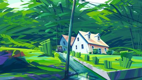 Emerald Haven Amongst Verdant Foliage wallpaper