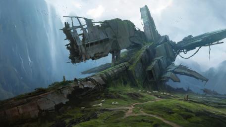 Forgotten Titan Amongst the Cliffs wallpaper
