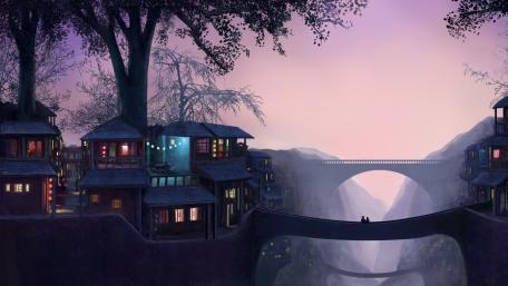 Enchanted Twilight Valley wallpaper