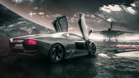 Lamborghini Reventón Against Dramatic Skies wallpaper