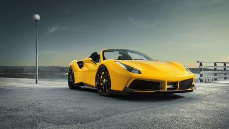 Sleek Ferrari 488 Basks in Sunrise Light wallpaper