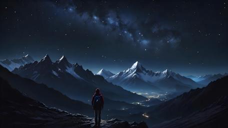 Starry Summit Solitude wallpaper