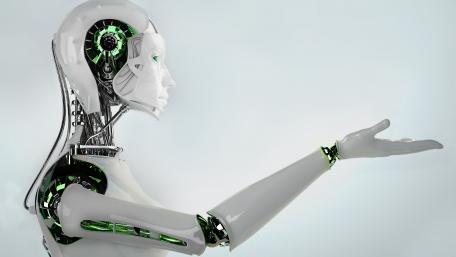 Futuristic Humanoid Contemplating Existence wallpaper