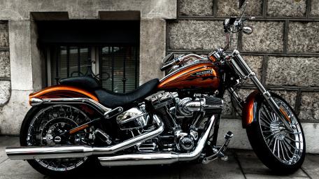 Orange and Chrome Harley-Davidson Pride wallpaper