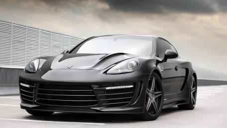 Sleek Monochrome Porsche Panamera wallpaper