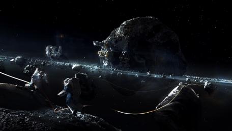 Asteroid Mining Operation in the Belt wallpaper
