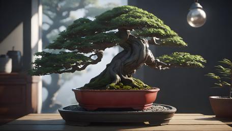 Serene Bonsai Elegance wallpaper