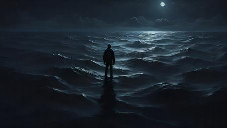 Mystical Night Seascape wallpaper