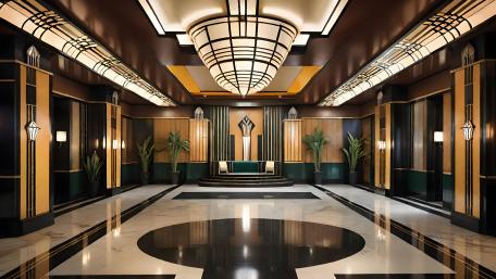 Art Deco Elegance in Modern Lobby wallpaper