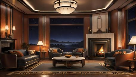 Warm Evening by the Fireplace wallpaper