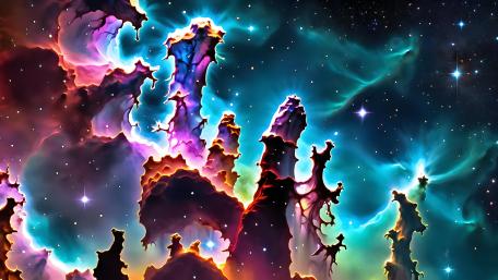 Stellar Dreamscape Amidst Cosmic Wonders wallpaper