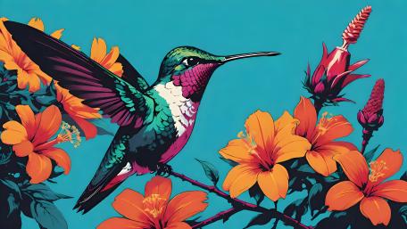 Hummingbird Haven in a Tropical Paradise wallpaper