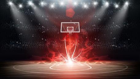 Fiery Slam Dunk in an Arena wallpaper