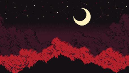 Retro Pixel Art Moonlit Dreamscape wallpaper