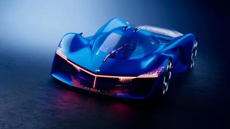 Futuristic Blue Supercar Design wallpaper