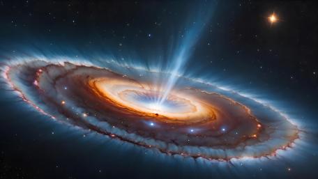 Majestic Spiral Galaxy in Deep Space wallpaper