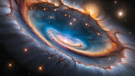 Majestic Nebula Embrace in Starry Expanse wallpaper