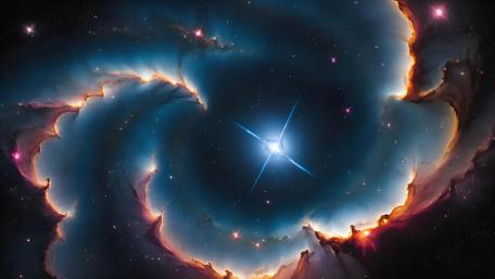 Interstellar Bloom in Midnight Sky wallpaper