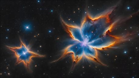 Interstellar Bloom in Midnight Sky wallpaper