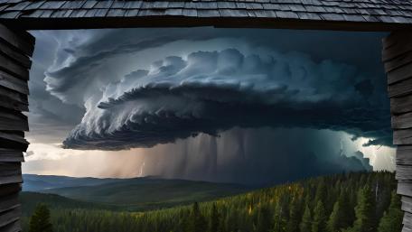Thunderous Fury Unleashed Over Wilderness wallpaper
