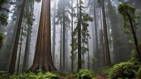 Misty Forest Majesty wallpaper