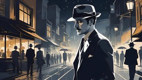 Mystery in the Moonlit Metropolis wallpaper