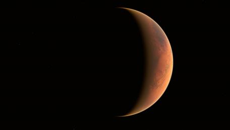 Mysterious Mars Silhouette Against the Void wallpaper