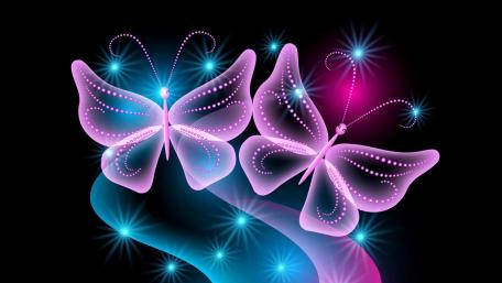 Neon Flutter in Midnight Whispers wallpaper
