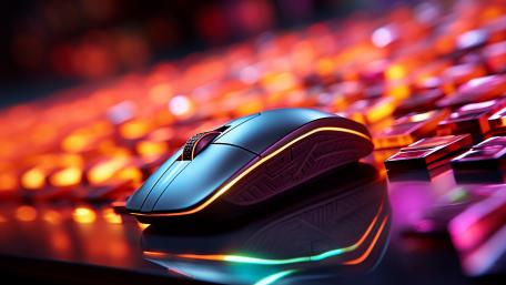 Glowing Neon Gaming Mouse Magic wallpaper