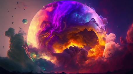 Psychedelic Dreamscape of Cosmic Wonder wallpaper