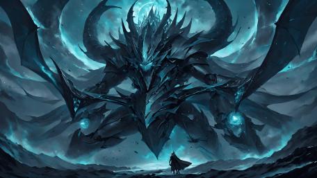 Epic Confrontation of Knight and Beast wallpaper