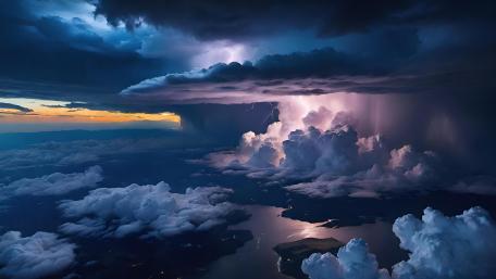 Electric Skies Over Tranquil Waters wallpaper