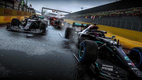 High-Octane Rainy Race Day Thrills wallpaper