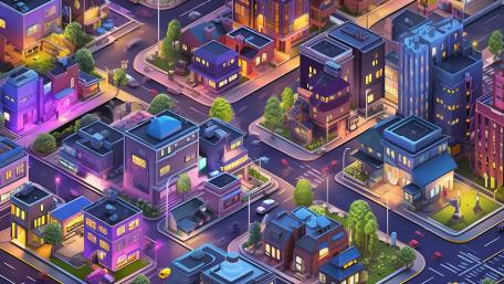 Neon Metropolis Dreamscape wallpaper