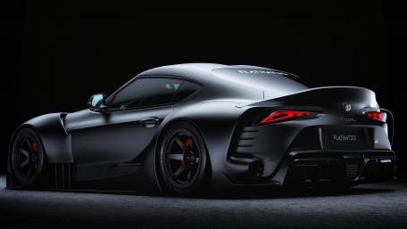 Sleek Black Toyota GR Supra in 4K wallpaper