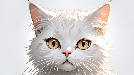 Majestic White Feline Gaze wallpaper