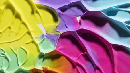 Vibrant Paint Swirls Dance in Light wallpaper