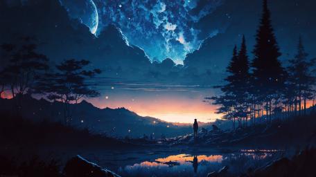 Twilight Reverie in an AI Dreamscape wallpaper