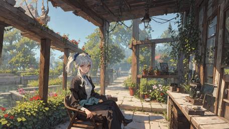 Serenity in the Secret Garden wallpaper