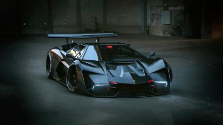 Lamborghini Countach Reigns in Industrial Shadows wallpaper