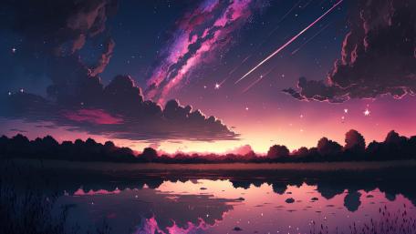 Starry Night and Blushing Sky wallpaper