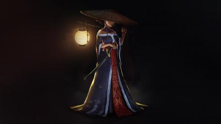 Mystical Oriental Nighttime Elegance wallpaper