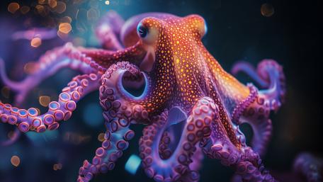 Mystical Depths of the Octopus Realm wallpaper