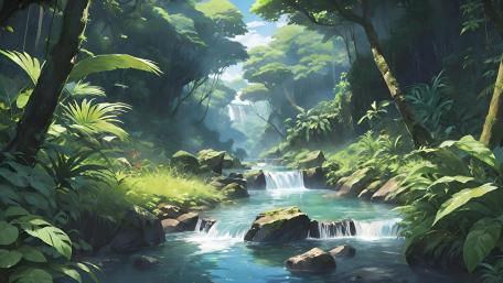 Tropical Rainforest Elegance wallpaper