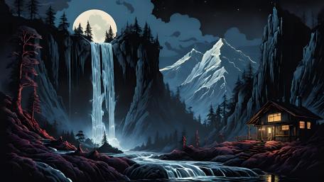 Moonlit Serenity in the Wilderness wallpaper